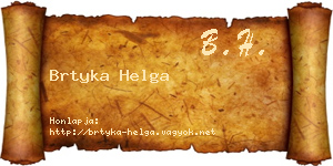 Brtyka Helga névjegykártya